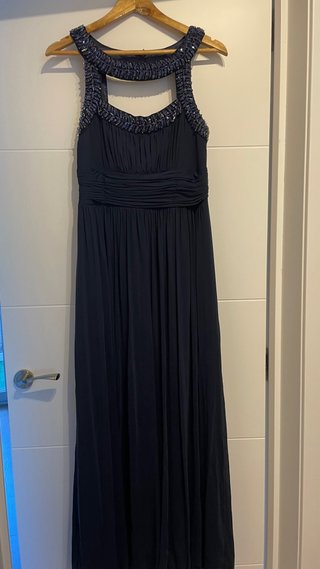 Vestido largo de fiesta azul marino