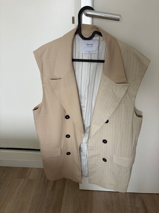 Chaleco Bershka bicolor beige