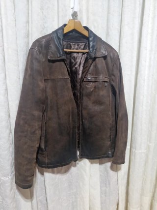 Chaquetón 3/4 de Piel Marrón Talla 56