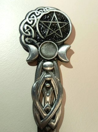 Ornamento Metallo Tripla Luna Pentacolo