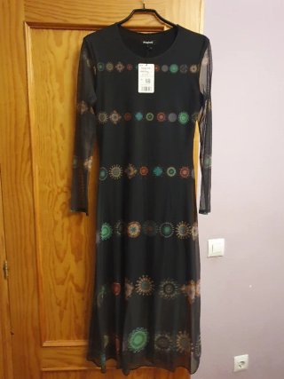 Vestido Maxi Desigual Negro Talla M