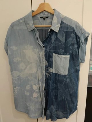 Blusa Hawaiana Desigual Denim Talla L