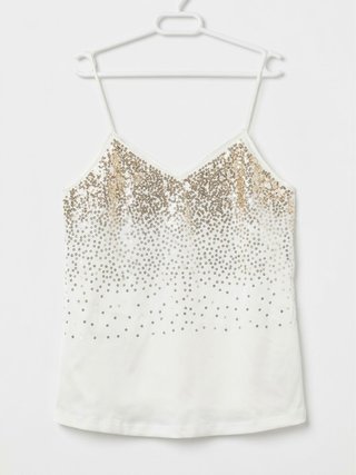Top Tirantes Blanco con Lentejuelas Sfera