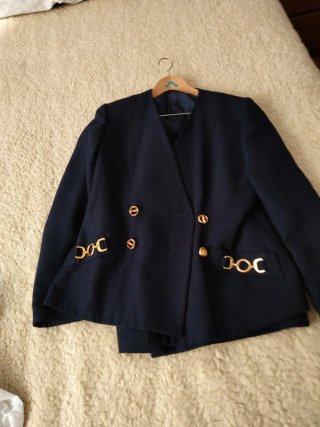 Traje de falda azul talla 42