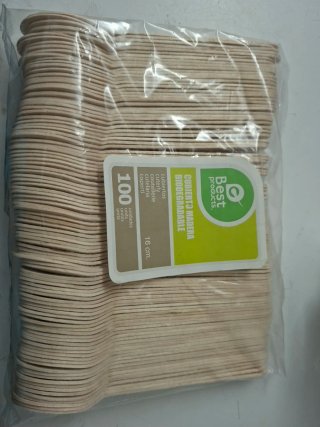 100 Cucharas y 100 tenedores de Madera Biodegradab
