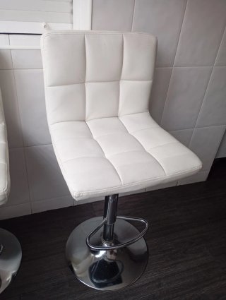 2 Sillas Altas de Cocina Blancas