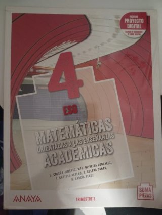 Matemáticas académicas libro 4 eso editorial anaya