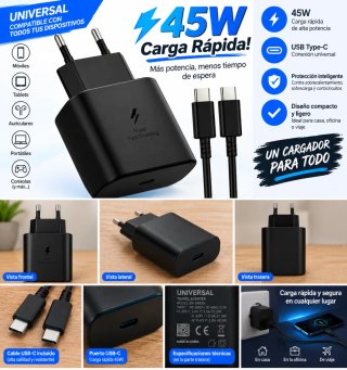 Cargador Samsung USB-C 45W UNIVERSAL!!