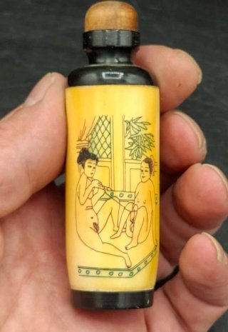 Snuff Bottle China Tallada y grabado a Mano