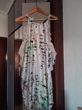 Vestido de seda estampado