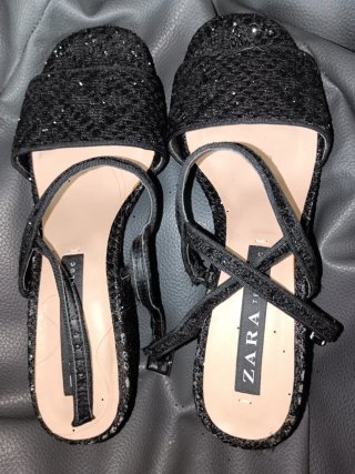 Zapatos de fiesta Zara negros talla 37