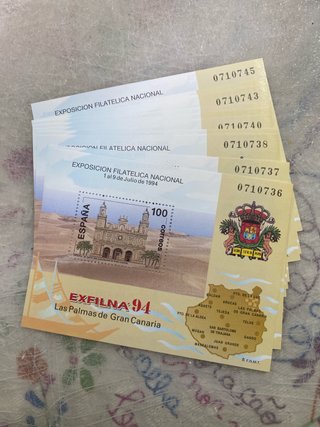 10 Hojas EXFILNA 1994 Numeradas