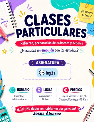 Clases particulares inglés/ primaria, eso y bach.