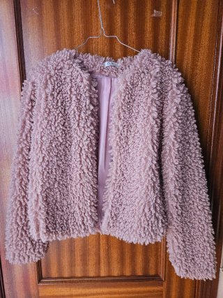 Chaqueta de Peluche Rosa Boyi