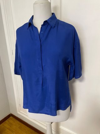 Camisa Massimo Dutti Azul Eléctrico