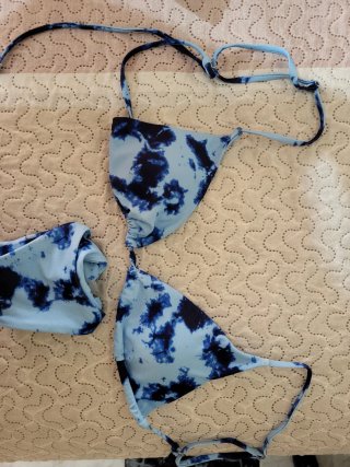 Bikini Shein estampado azul