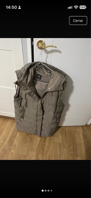 Chaleco Plumas Zara Beige