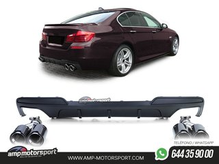 DIFUSOR TRASERO MATE BMW SERIE 5 F10/F11 + COLAS DOBLES CARBONO