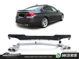 DIFUSOR TRASERO MATE BMW SERIE 5 F10/F11 + CONVERSIÓN A DOS SALIDAS