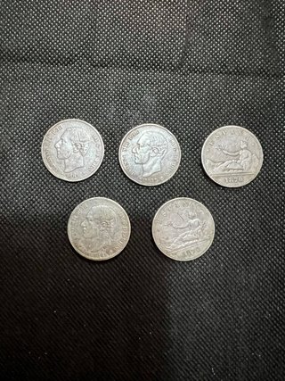 Lote de 5 Monedas plata Antiguas de España