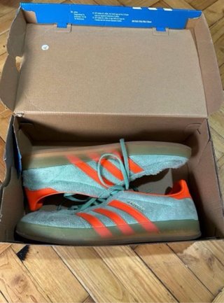 Zapatillas Adidas Gazelle Teal y Naranja