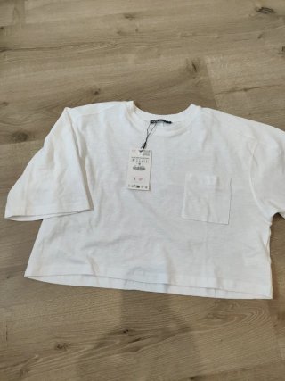 Camiseta Blanca Zara Talla M