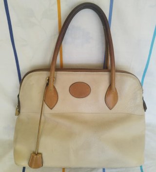 Bolso de hombro y mano beige y marrón