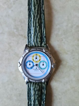 Reloj vintage Philipe Biguet Quartz correa verdosa