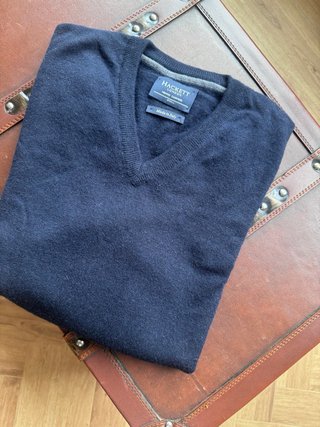 Jersey Hackett Azul Marino Talla S Merino-Cashmere