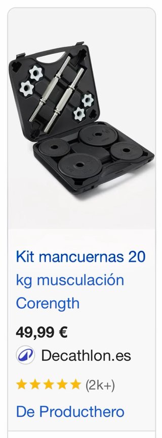 Kit de Mancuernas 20kg decathlon