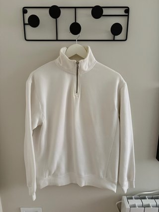 Sudadera Zara Blanca con Cremallera