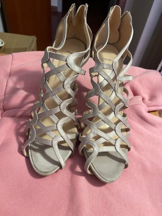 Sandalias de fiesta color champán