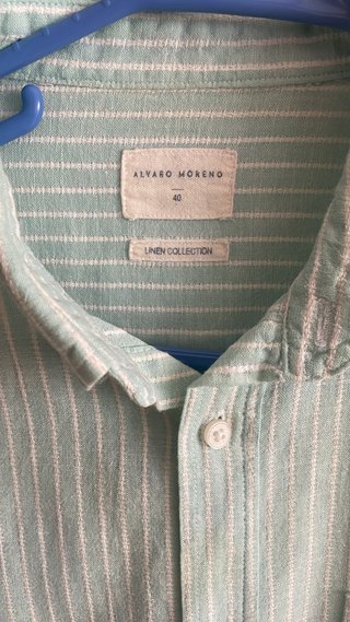 Camisa Alvaro Moreno Verde Rayas Talla 40