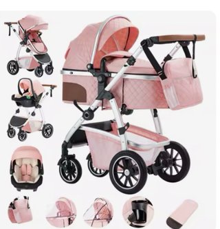 Cochecito de Bebé 3 en 1 Rosa