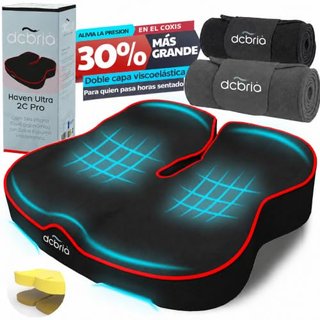 NUEVO Cojín coxis viscoelástico con 2 fundas
