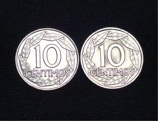 Lote 2 monedas Proof y EBC 10 céntimos 1959