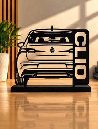 Renault Clio 6 Maqueta Silueta Frontal 3D 22cm