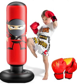 Sacco da Boxe Gonfiabile per Bambini con guantoni