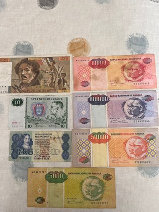 Colección de 7 Billetes Internacionales