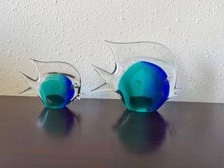 Set de 2 Peces de Cristal de Murano