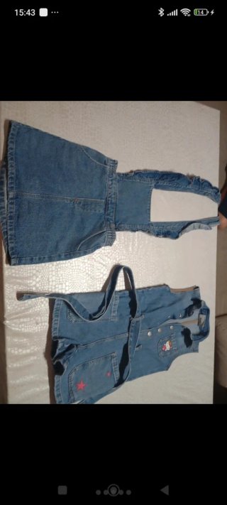 2 Petos Vaqueros de Niña Talla 6
