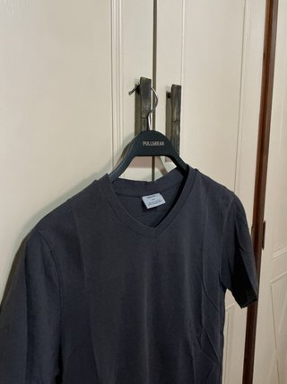 Camisetas Cuello Pico Gris y Blanco Talla S