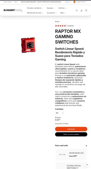 Switches Mecánicos Raptor MX (90 unidades)