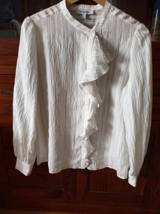 Blusa Pedro del Hierro Blanca con Volantes