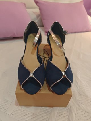 Zapatos Azul Marino y Plateados