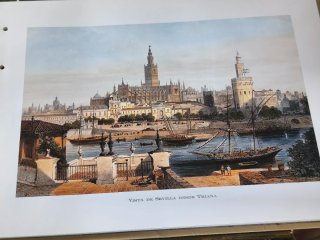 Grabado antiguo de Sevilla reproducción
