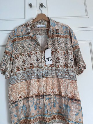 Camisa Zara Estampada Talla L