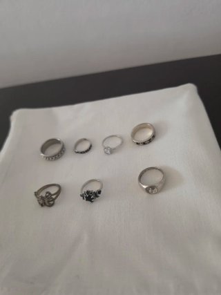 Lote de 7 anillos plateados