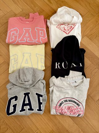 Lote de 6 sudaderas Gap, Roxy y O'Neill