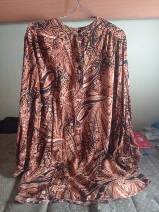 Camisa Larga H&M Estampado Cachemir Talla 46